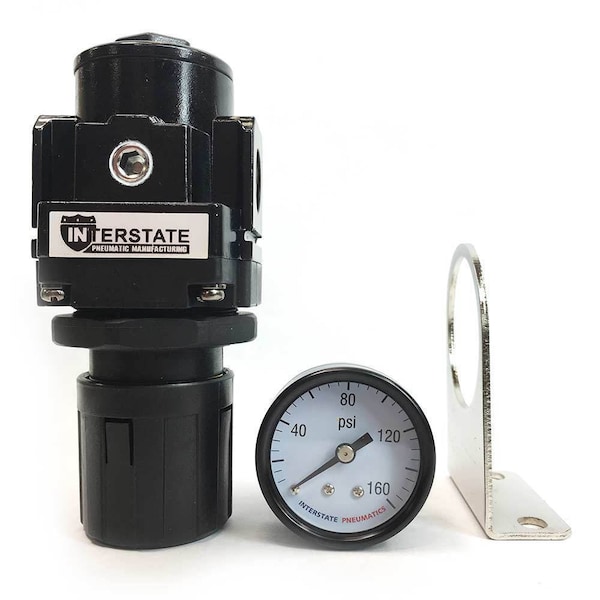 Interstate Pneumatics 3/8 Inch Air Regulator - w/Gauge WR1160G-D - main